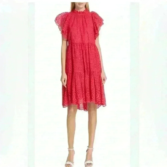 Ulla Johnson Norah Fuschia/Pink Eyelet dress - Picture 1 of 10